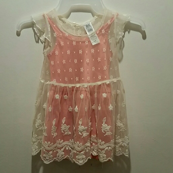 Guess 3t 3 Denim And Floral Chiffon Tunic Or Dress